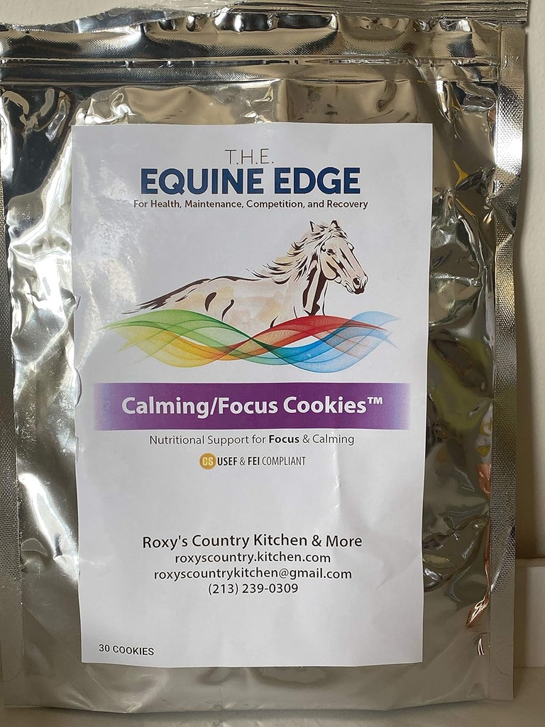 Calming/Focus Cookies - Naturlige hestetilskudd for beroligende og fokus, 30 informasjonskapsler