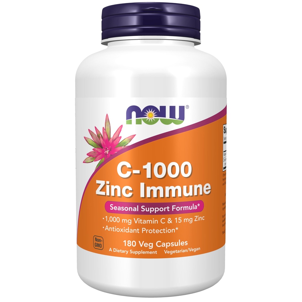 NU Mattilskudd, C-1000 & Zink Immune, sesongstøtte Formula*, Antioksidant beskyttelse*, 180 Veg Kapsler