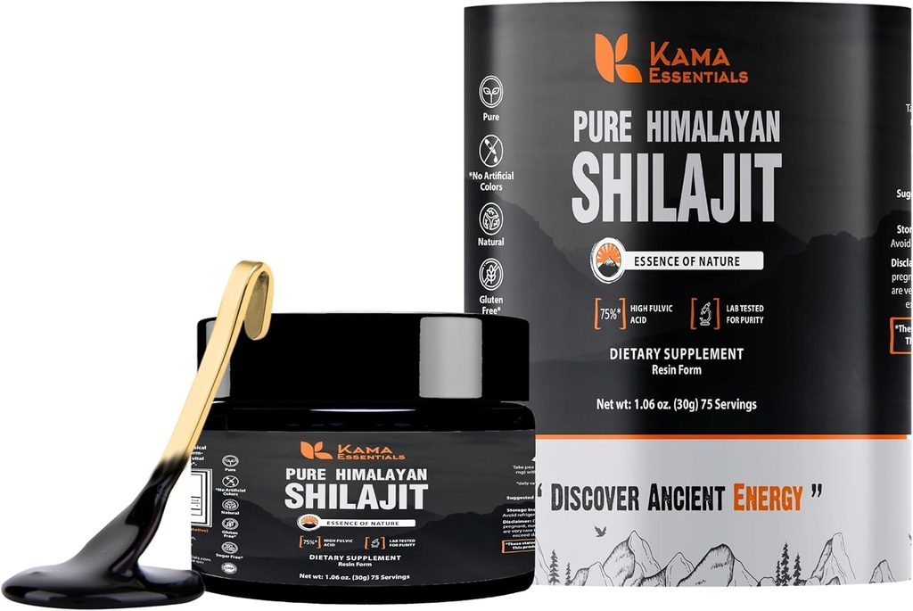 Himalaya Shilajit Resin – 75% Fulvic Acid, 85+ Mineraler – Gold Grade Ayurvedic Supplement for energi, styrke og velvære – Lab-Tested – 30g Shilajit for menn og kvinner