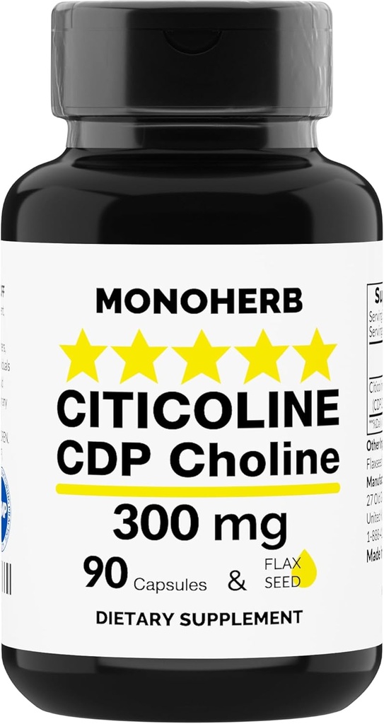 MONOHERB Citikolin CDP Choline 300 mg per kapsel - 90 vegetariske kapsler