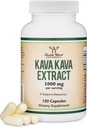 Kava Kava Kapsler 1000mg per servering, 120 greve (høy renhet Potent 3-5% Kavalactones Root Extract) Kava Powder Root Extract for avslapning (Non-GMO, Vegan Safe) ved dobbel tre