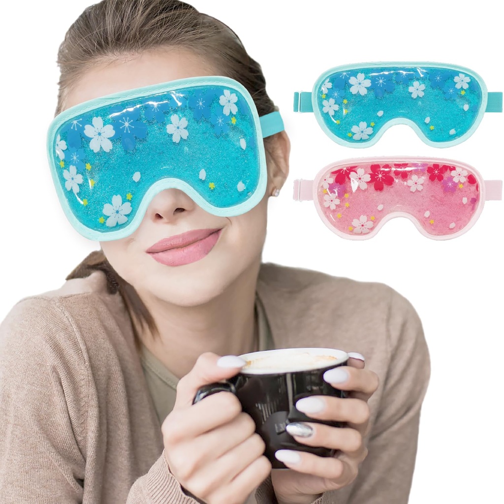 ZNÖCUETÖD Ice Mask Gel Kjøle 2 pakker Reusable Cold Compress Eye Ice Pack for mørke sirkler og puffiness, Migraine, Stress Relief