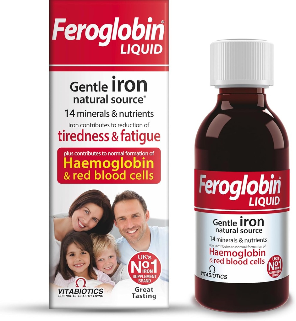 Feroglobin Gentle Iron og næringsstoff væske - Redusere tretthet og tretthet | opprettholde helse og vitalitet | Naturlig jernkilde