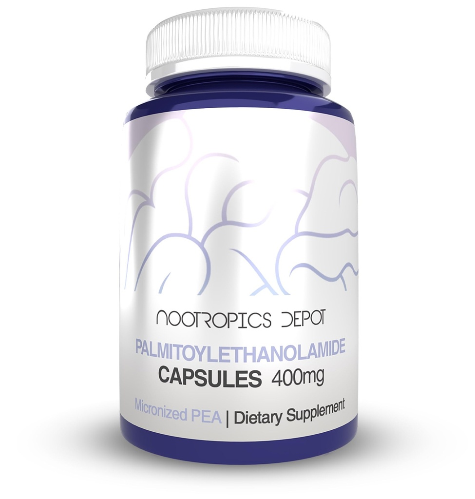 Nootropics Depot Palmitoyletanolamidkapsler | Pea | 400 mg piller | 30 greve | støtter Discomfort Relief | Fremmer felles funksjon