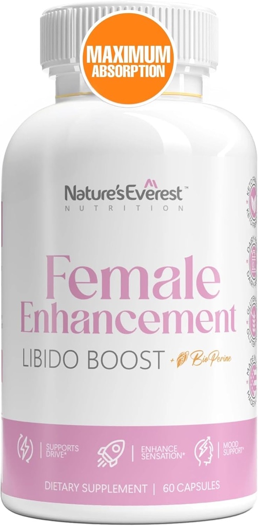 Kvinne Libido Booster for kvinner - Rask aksjon med Horny Goat Weed, Maca Root & Ashwagandha Øk lidenskap, sensitivitet & Ønske, Reduser tørrhet - 60 Caps
