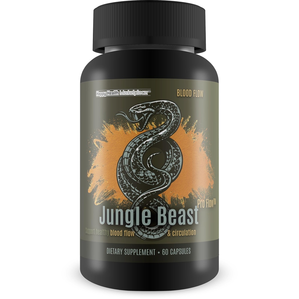 Jungle Beast Pro Flow - Vårt beste blodflow Jungle Beast Pro Supplement for sunn sirkulasjon - Sunn sirkulasjon støtte for forbedret næringsstoffer - blodsirkulasjon kosttilskudd blodstrøm