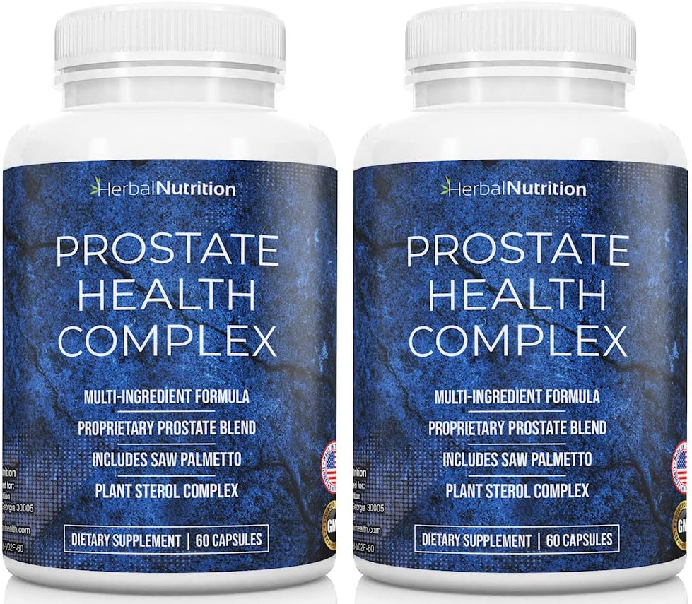 Prostata Health Supplement for menn En Kompleks med Sag Palmetto Multi-Ingredient Formula, 30 Synergistiske vitaminer og urter å støtte prostata og urinveistrakt helse, to flaskepakke 40 dagers forsyning!