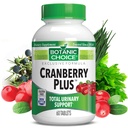 Botanic Choice Cranberry Plus Total Urin Support - Urin Tract Helse for kvinner og menn med Cranberry Concentrate, Uva Ursi, Buchu, Kalsium - 60 tabletter