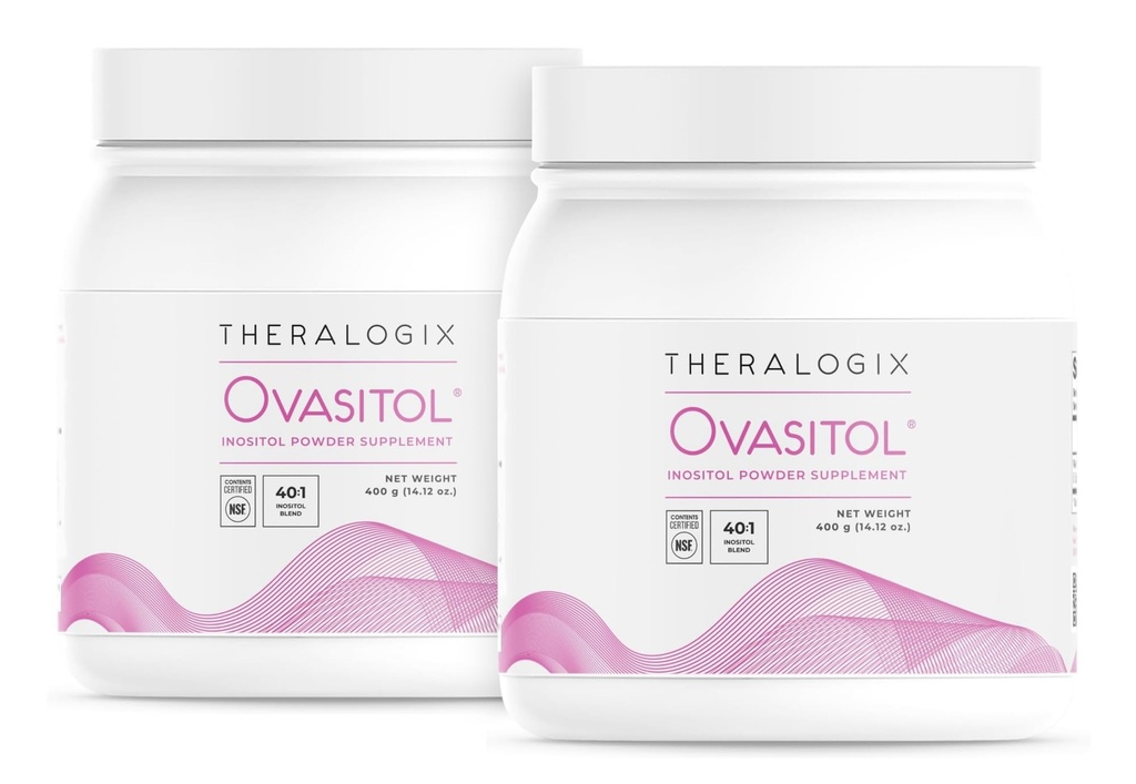 Theralogix Ovasitol Inositol pulver - 180-dagers forsyning - Myo-Inositol & D-Chiro Inositol for hormonbalanse og ovarian funksjonsstøtte* - NSF-sertifisert, (360 serveringer), 28.24 Ounce (pakke med 2)