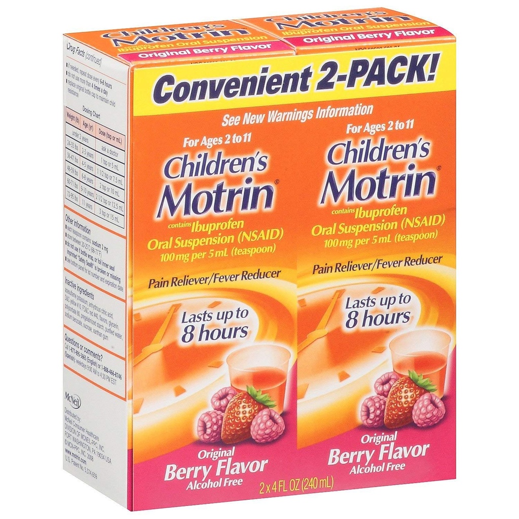 Motrin Child Berry Liq Størrelse 4 Fluid Ounce, Pakke med 6