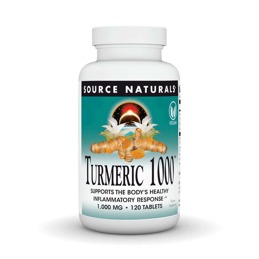 Kilde Naturals Turmeric 1000, støtter kroppens sunne betennelsesrespons*, 1000 mg - 120 tabletter