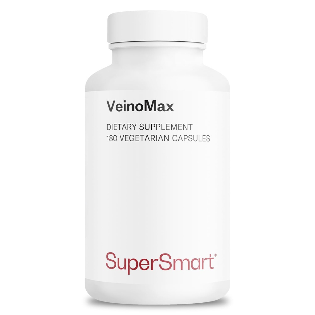 Supersmart - VenoMax (Avanceret kompleks) - med Diosmin, Hesperidin, Heste kastanje, Vitexin - Veiner Supplement | Ikke-GMO & Glutenfri - 180 Vegetariske kapsler