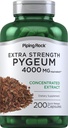 Piping Rock Pygeum Supplement 4000 mg | 200 kapsler | for menn og kvinner | Pygeum Africanum Bark | Ekstra styrke | Ikke-GMO, Glutenfri