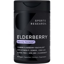 Idrettsforskning Svart Elderbær med sink, vitamin C, & vitamin D, immun støtte Supplement for voksne, 60 kapsler