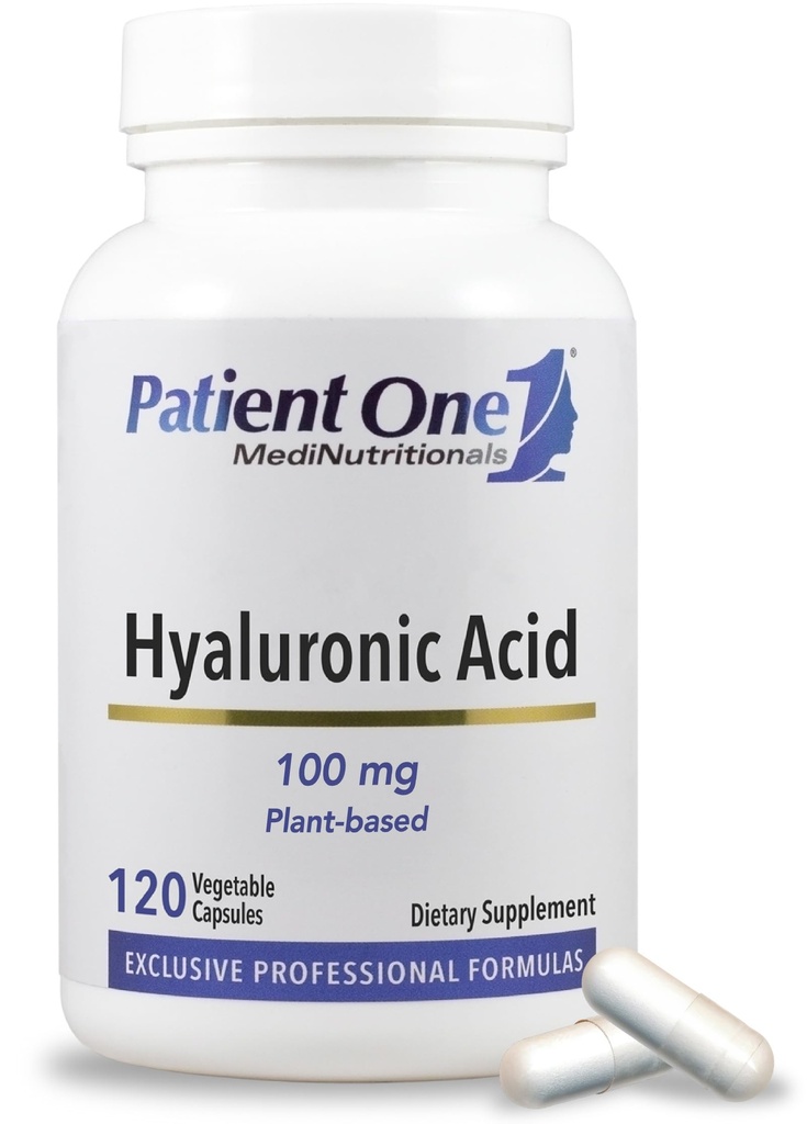 Pasienten en hyaluronsyre 100 mg | Supplement til støtte Hydrated, Ungdomslig hud og felles helse * | 120 kapsler