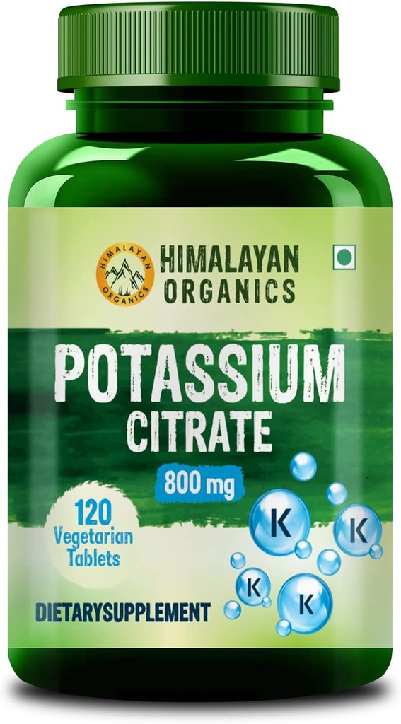 Himalayan Organics Kalium Citrat 800 mg Supplement for menn og kvinner - 120 Veg Tabletter