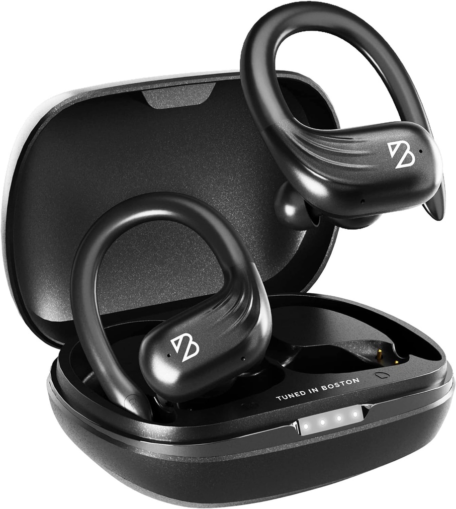 Tilbake Bay Audio Runner 60 Trådløs løper ørepropper, 80 timer lang batterilevetid over øret med øredobber, Wrap rundt øretelefoner trådløse Bluetooth øredobber med mikrofon, øretelefoner i øretelefoner