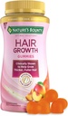 Naturens Bounty hårvekst Gummier for å støtte tykkere, Fullere Hår med Biotin, Silikon & Arginin, Peach Mango Flavor - Glutenfri, Inneholder ingen saltvann, natrium eller fisk, 60 greve / 30 serveringer