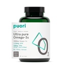 Puori Omega 3 Fish Oil Supplement - Ultra ren & Burpless Wild Caught Fish Oil med 2000mg Omega 3 fettsyrer, 1250mg EPA og 500mg DHA støtter hjerte, hjerne og øye helse - IFOS sertifisert - 120 Softgels