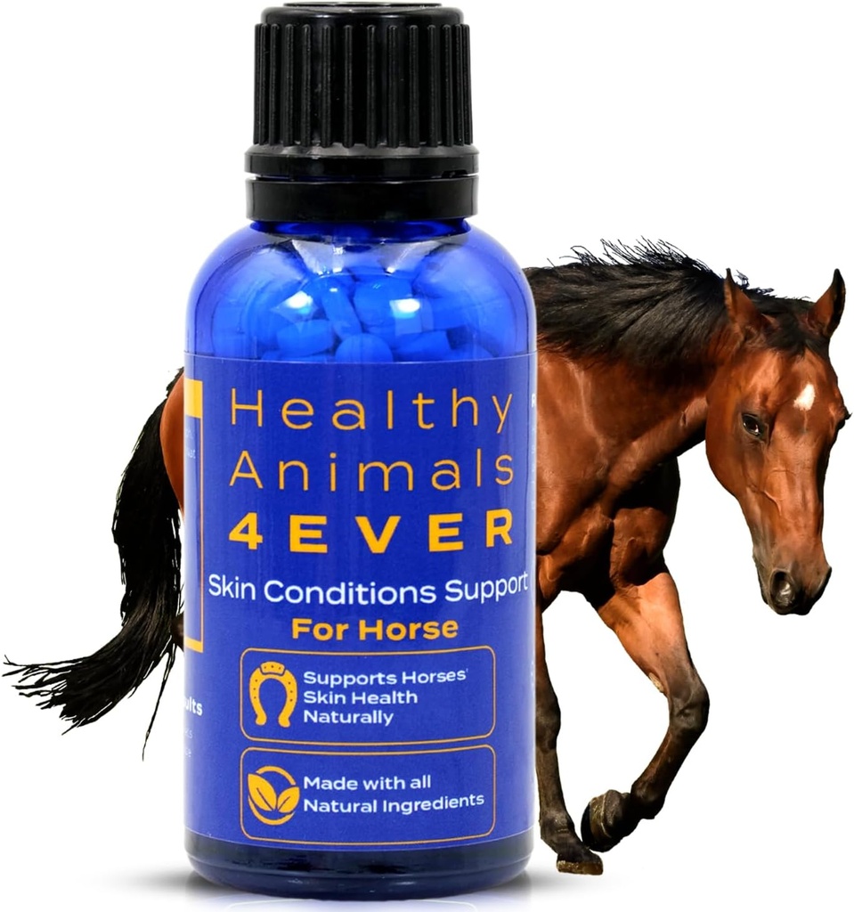 HA4E - Heste hud betingelser Support - bidrar til å hindre dermatitt, regn Rot & Ringorm - svært effektiv naturlig, Homeopatisk Supplement - 300 Tabletter