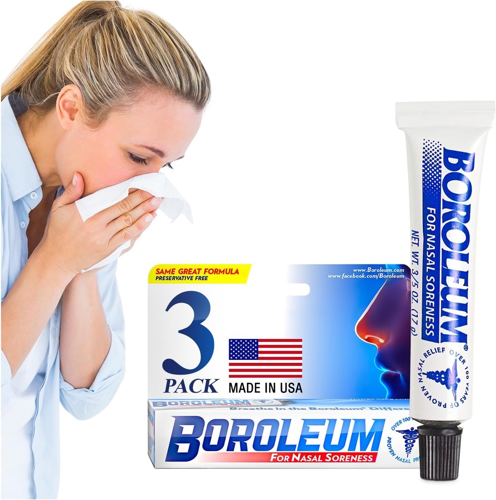 Boroleum tørr relief Nasal Soreness & Stuffy Nese Relief ® Medisinert Nasal Gel og Nese Moisturizer