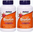 Nå Mat Biotin 10 mg Ekstra styrke 120 Vcaps, pakke med 2