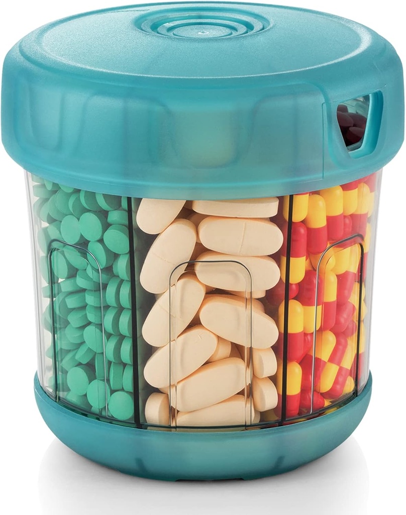 Ekstra stor kosttilskudd Organizer med XL 7 store sammenligninger, TPU myk lim lett å laste og å bruke piller dispenser, 1 måned Jumbo vitamin holder medisin lagring