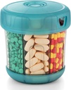 Ekstra stor kosttilskudd Organizer med XL 7 store sammenligninger, TPU myk lim lett å laste og å bruke piller dispenser, 1 måned Jumbo vitamin holder medisin lagring