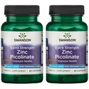 Swanson Premium merkevare ekstra styrke sink Picolinat - Body Preferred Form Immune Helse Kapsler - 50 mg per kapsel - 60 kapsler, Pakke med 2