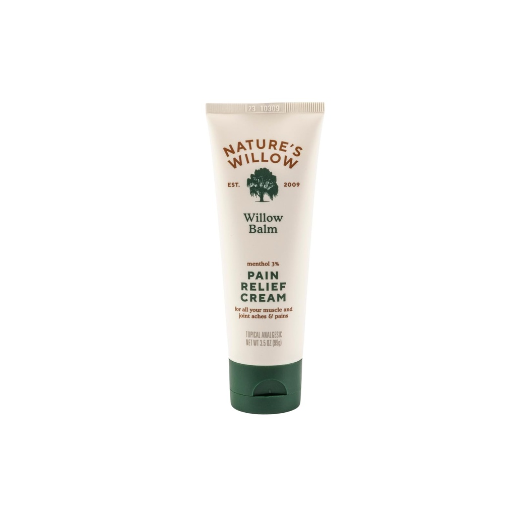 Naturens vilje Willow Balm Naturlig smerte lindring krem for muskler og ledd | Fast-Acting med Willow Bark & Menthol | Gratis fra kunstige frakorner og dyser | 1-Pack | 3,5 fl oz