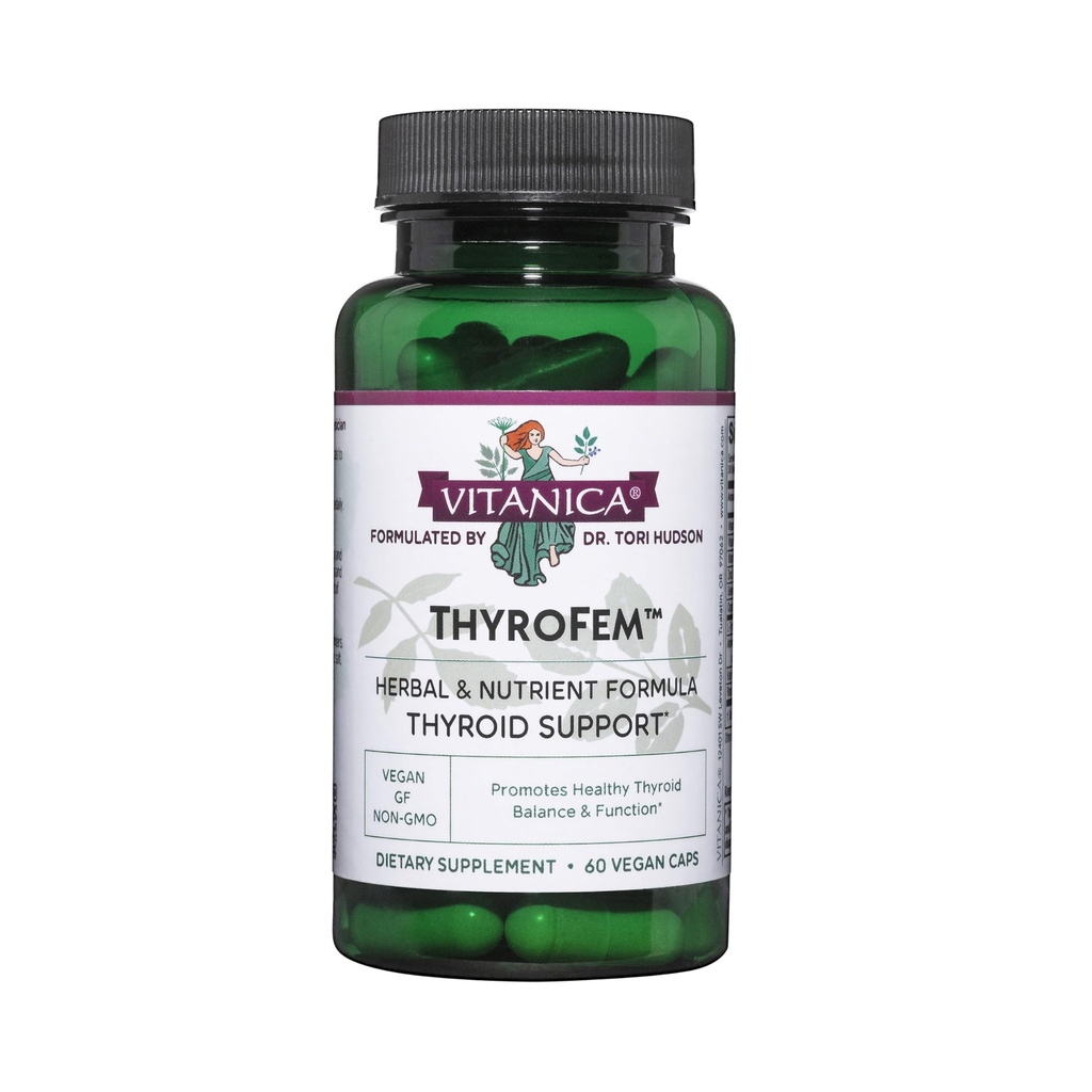 Vitanica ThyroFem, Thyroid Gland Støtte, Vegan, 60 Kapsler
