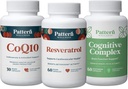 Mønster Velvære Sunn Aging Bundle - CoQ10, Resveratrol, Kognitiv kompleks - fremmer tidløs helse og velvære - 3 pakke, all-naturlige, vegansk-vennlig formler