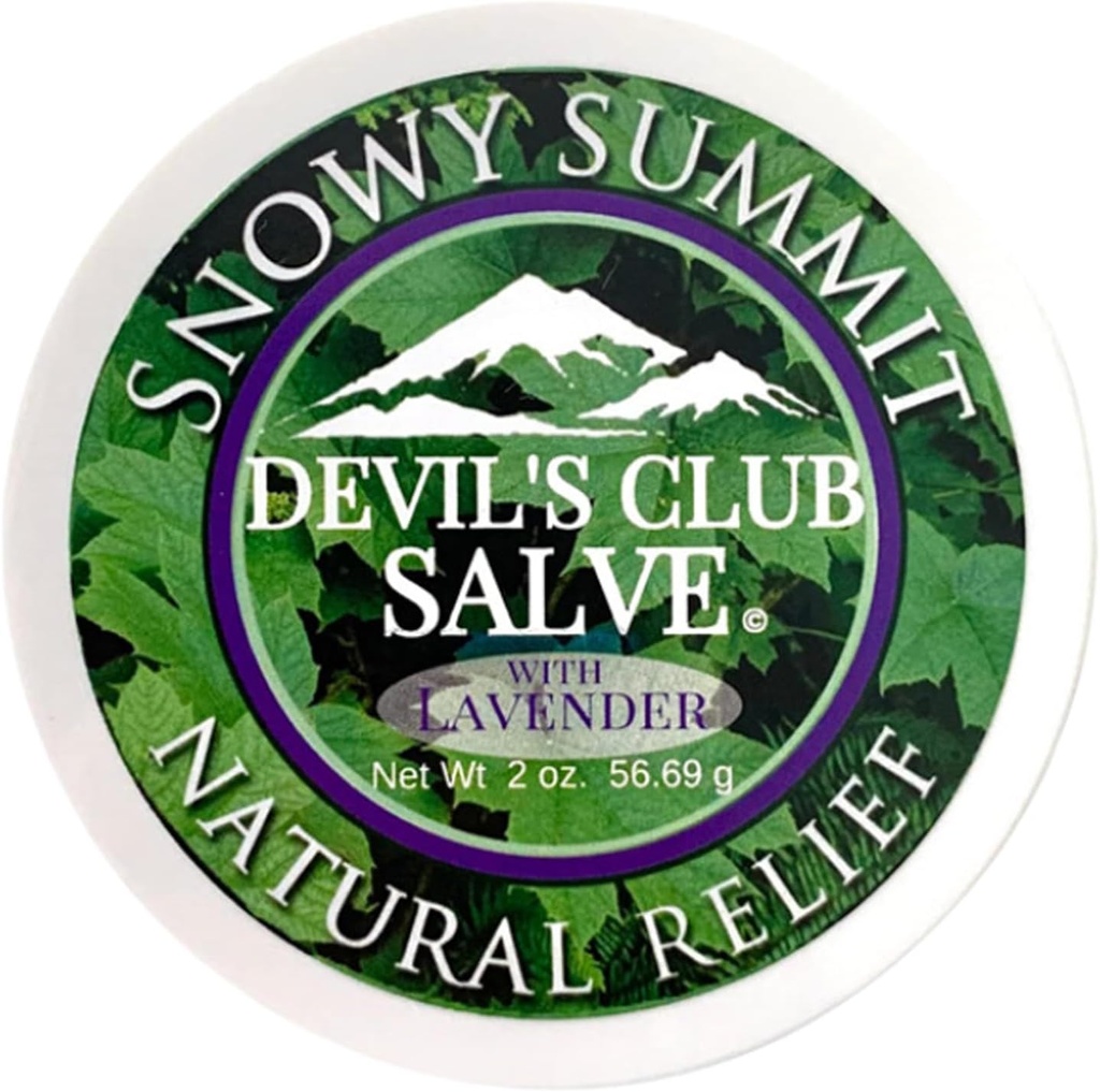 Snowy Summit Alaska Devil's Club Lavender Salve - Håndlaget hudpleie Ødelegging med Lavender - Naturlig muskel Rub med premium, ansvarlig kildet plantemateriale - laget i USA - 2 oz