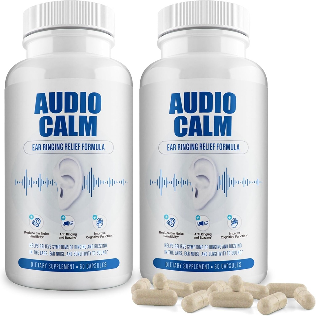 Audio Calm - Tinnitus Relief Supplement | Naturlig stopp Tinnitus løsning - lindrer øret ringing, buzzing, klikking | 60 kapsler (2)