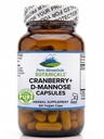 Pure Mountain Botanicals Cranberry D Mannose kapsler - 60 Kosher Vegan Caps - 1000 mg D Mannose med Cranberry Concentrate Plus vitamin C