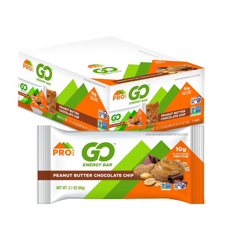 PROBAR - GO Energi Barer - Peanut Smør Sjokolade Chip - Glutenfri, ikke-GMO, Hele maten Ingredient Snack Barer (12 greve)