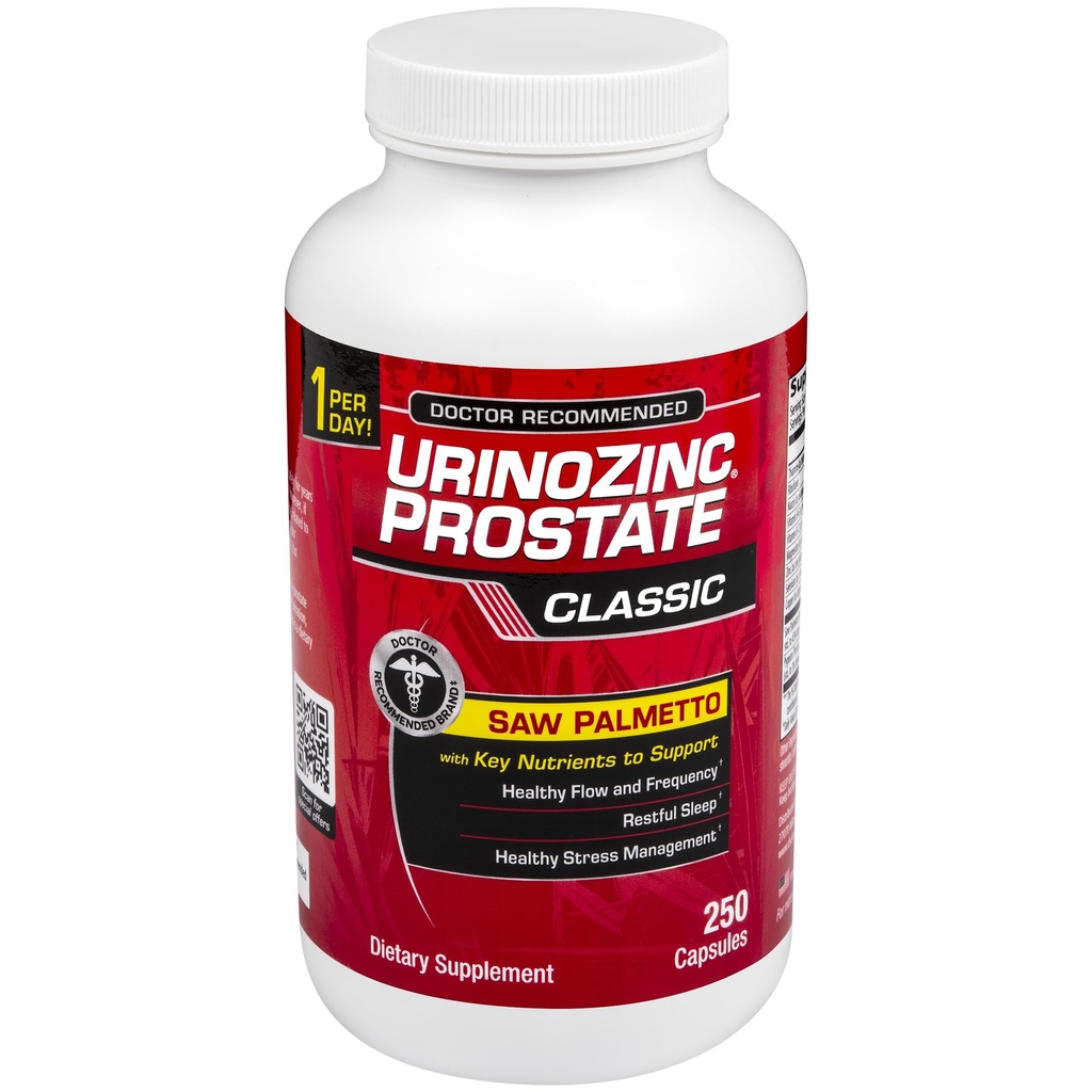 Urinozinc klassisk prostata Supplement for menn, 1 kapsel per dag, så Palmetto & B vitaminer (over 8 måneders forsyning, 250 tall)
