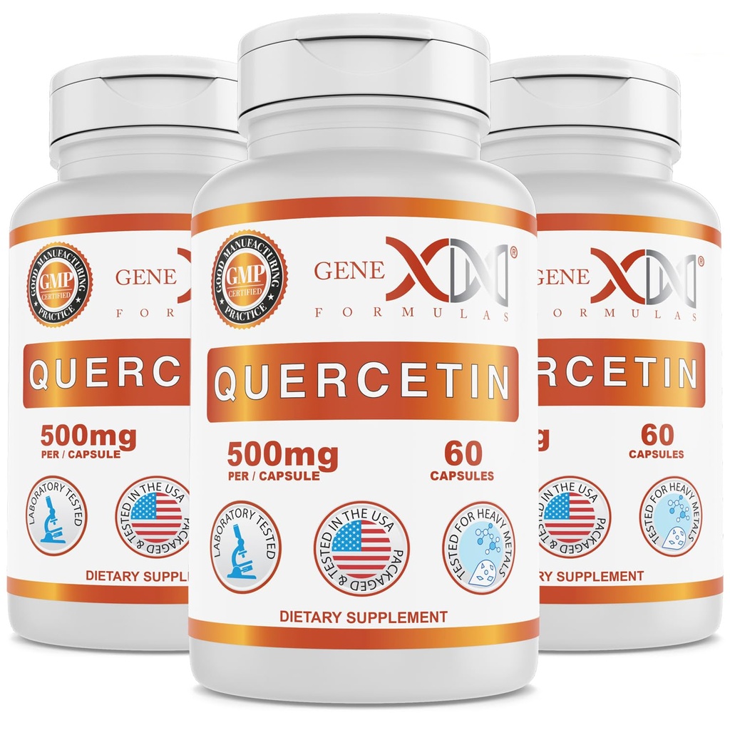 Genex Formler Quercetin 500 mg (60 kapsler) Ikke-GMO, Glutenfri (3 pakke)
