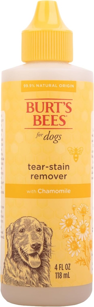 Burts bier for kjæledyr Tear Stain Remover for hunder med kamille, 99,9% naturlig opprinnelse Formler, Dog Tear Stain Remover, Dog Eye Cleaner 4 oz