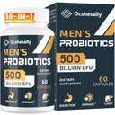 Probiotika for menn, 500 milliarder CFUs & 12 Strains Mens probiotiske, med Turmeric, Cranberry, Goji - Probiotika for Digestive Helse, Gut, Immun & Bleating, Prostata & Urin Tract Health, 60 Kapsler