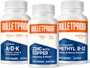 Kulesikker trippel trussel styrke bundle, vitaminer A-D-K, 30 Softgels, sink med kobber, 60 kapsler, Metyl B-12, Spearmint Flavor, 60 Lozenges