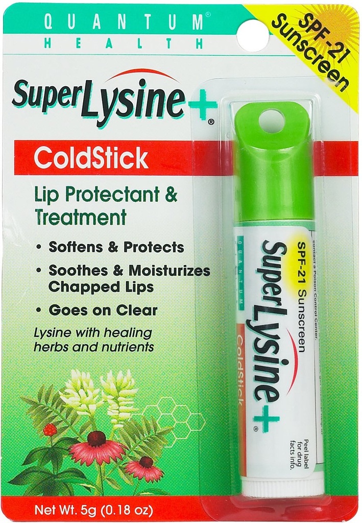 Quantum Super Lysine og Cold Stick Tube Lip Protector og Kald Sore behandling - 0,18 oz