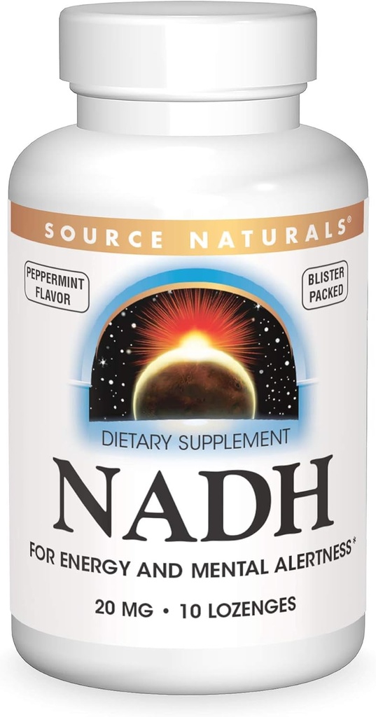 Kilde Naturals NADH 20 mg, økt energi og mental varsling*, 10 Lozenges