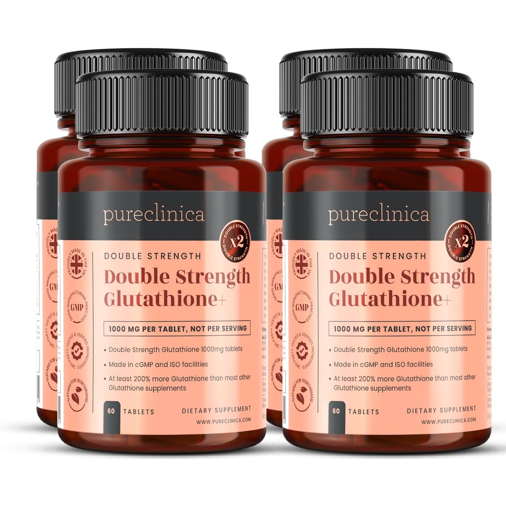Glutathion 1000 mg x 240 tabletter (4 flasker 60)- vekt/500 mg glutathion, 300 mg ALA og 200 mg VIT C per tablett