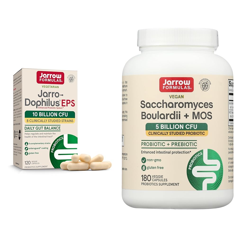 Jarrow Formler Jarro-Dophilus EPS Probiotika 10 milliarder CFU zoster boulardii Probiotika + MOS 5 milliarder CFU Probiotiske Yeast
