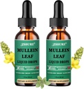 (2 pakke) Mullein Drops for Lungs - Mullein Leaf Extract - Laget i Storbritannia - Tinkturstøtte Respiratorisk Helse,Lung Detox,Bronchial Cleanse -Liquid Drops 5X Sterkere enn Mullein Te,Pills