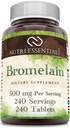 Bromelain 500 mg 240 tabletter Supplement | Ikke-GMO | Glutenfri | laget i USA