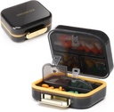 Toplive 7 Sammenligninger Bærbar Pille Organizer Reise medisin Pille Organizer, Moisture Proof Lille Pille Veske Pocket Pille Holder Daglig Pille Container Box for Fiskeolje Vitaminer, Svart