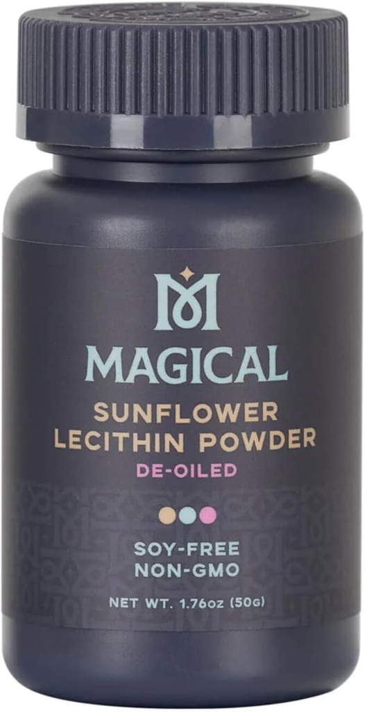 MAGICAL BUTTER Solflower Lecithin pulver - soya-fri, ikke-GMO, Vegansk & Kosher Smør & oljestabilizer for baking & matlaging, 1.76 oz