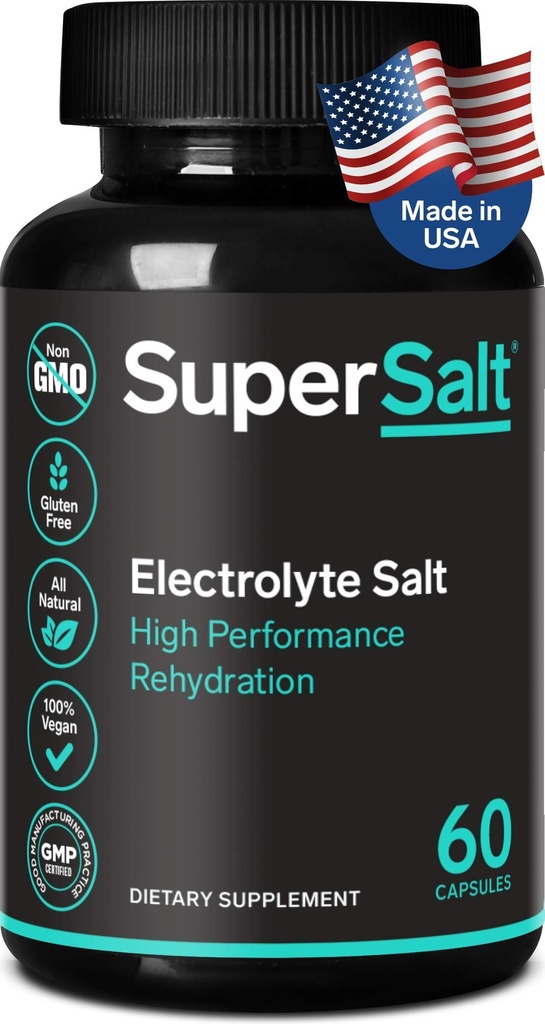 Keto Electrolyte Supplement, Salt Replacement Tabletter for Rapid Oral Rehydrering & Post Trening Recovery, Magnesium, Sink, Natrium, Kobber | 60 Kapsler | Stopp benkramper og gjenopprette energi